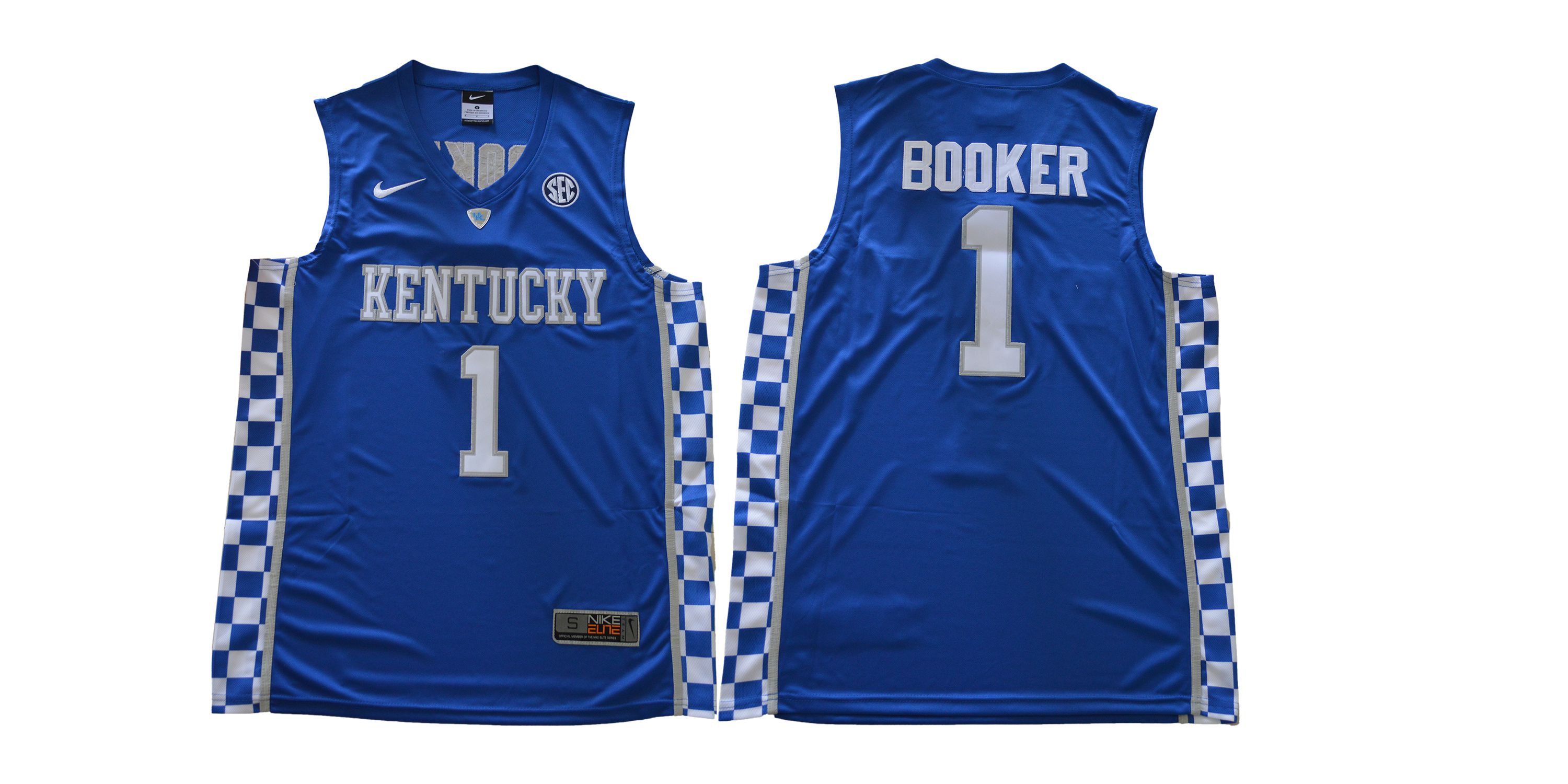 Men Kentucky Wildcats #1 Booker Blue NBA NCAA Jerseys